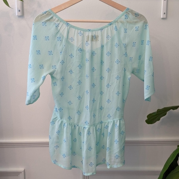 Hollister Peasant Sheer Chiffon Bohemian Top - Picture 3 of 4